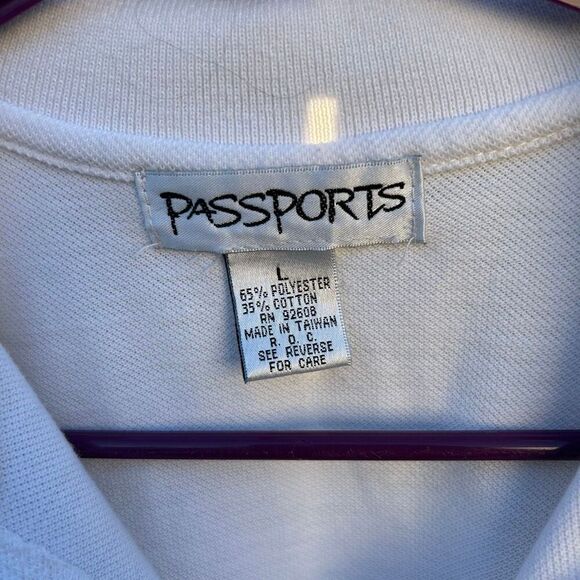Vintage Passports sleeveless collared top size large - Picture 2 of 6
